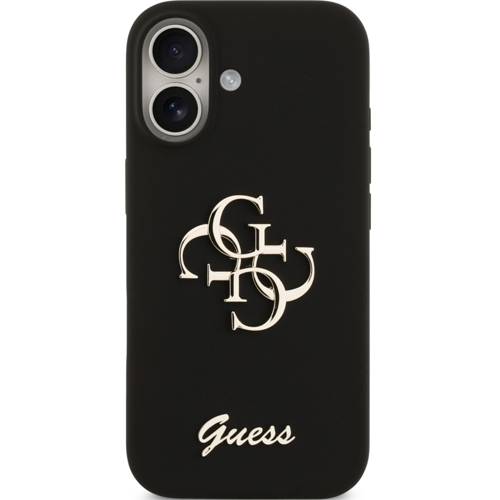 Etui Guess Hardcase Silicone Big 4G Script do iPhone 17, czarne